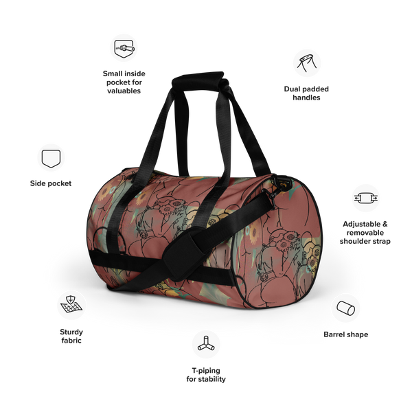 Big BootyBelle All-Over Print Gym Bag