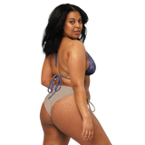 Berry Blues All-Over Print Recycled String Bikini Top
