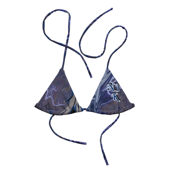Berry Blues All-Over Print Recycled String Bikini Top