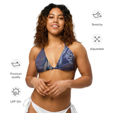Berry Blues All-Over Print Recycled String Bikini Top