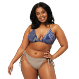 Berry Blues All-Over Print Recycled String Bikini Top