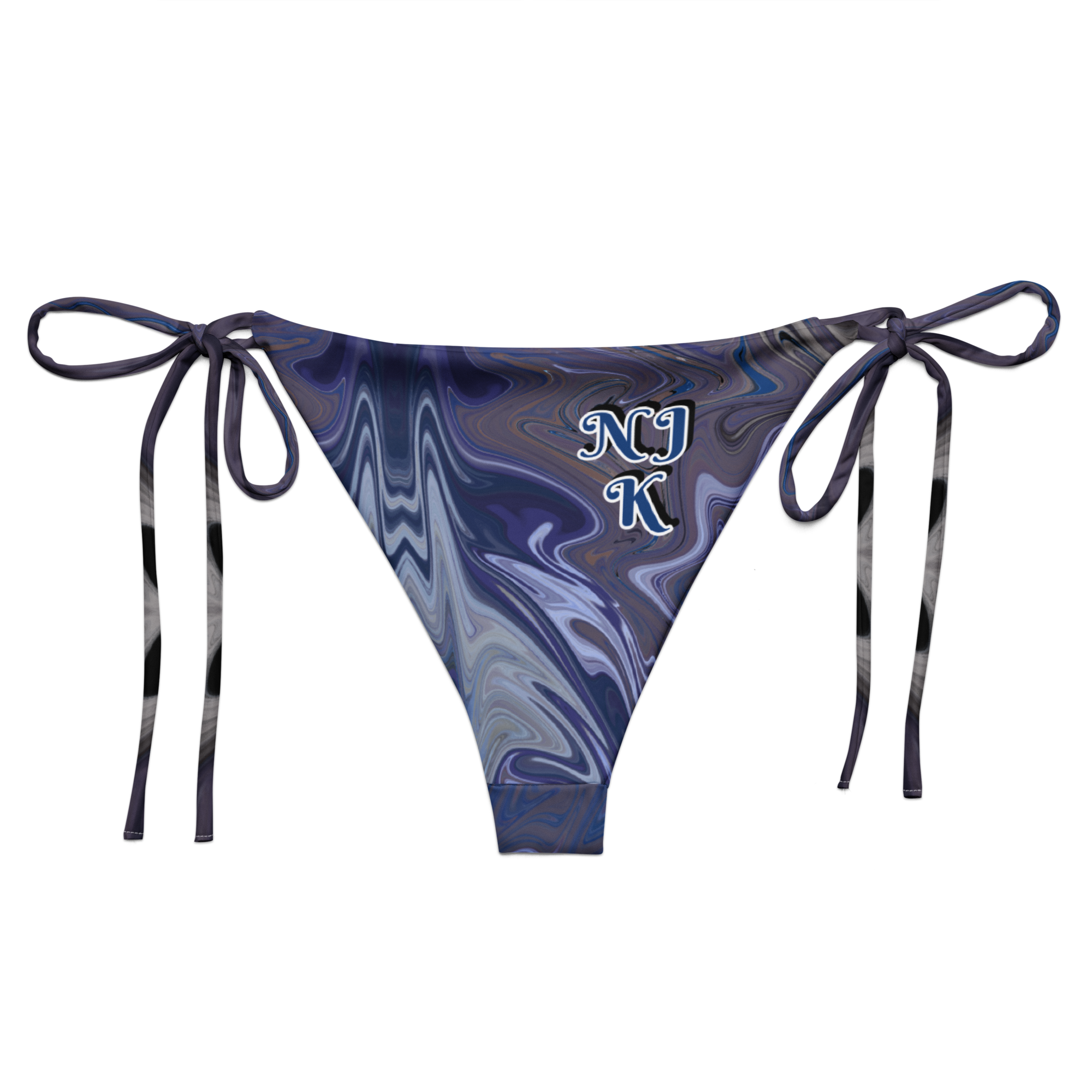Berry Blues All-Over Print Recycled String Bikini Bottom