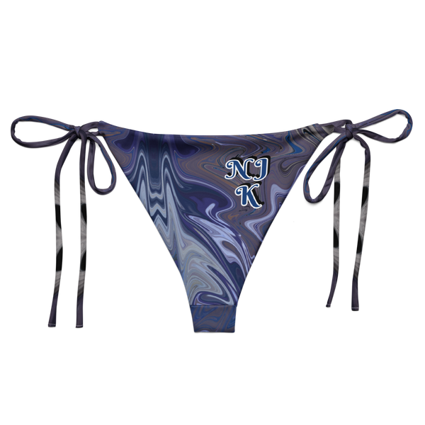 Berry Blues All-Over Print Recycled String Bikini Bottom