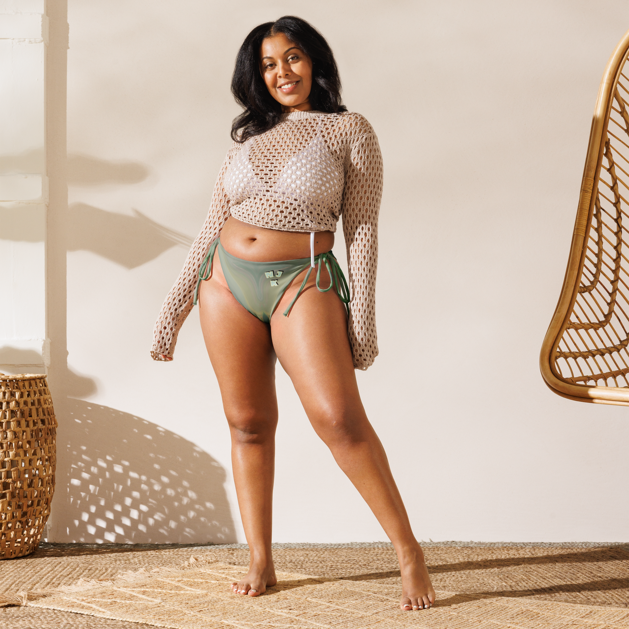 Big Booty Belle All-Over Print Recycled String Bikini Bottom