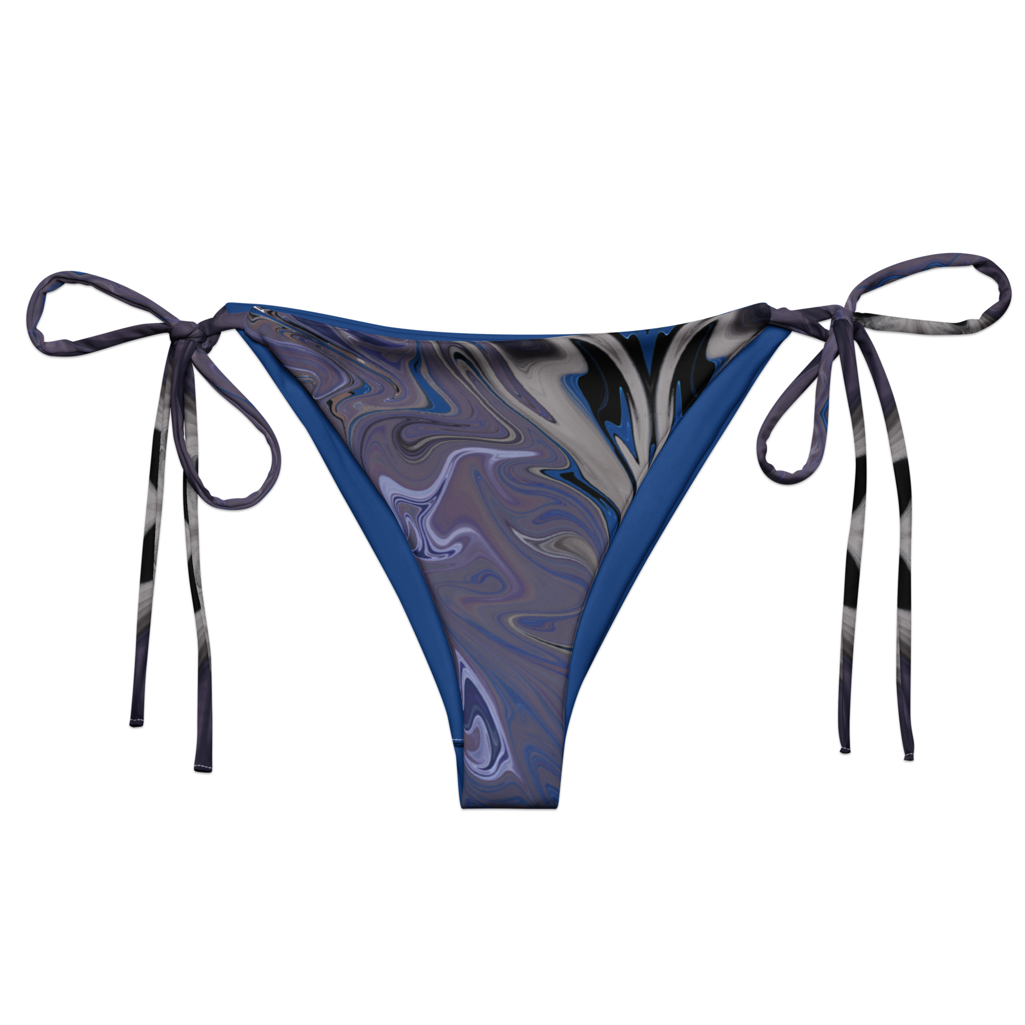Berry Blues All-Over Print Recycled String Bikini Bottom