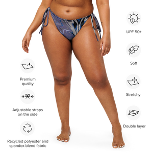 Berry Blues All-Over Print Recycled String Bikini Bottom