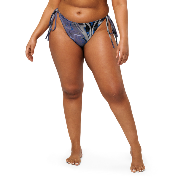 Berry Blues All-Over Print Recycled String Bikini Bottom