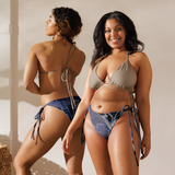 Berry Blues All-Over Print Recycled String Bikini Bottom