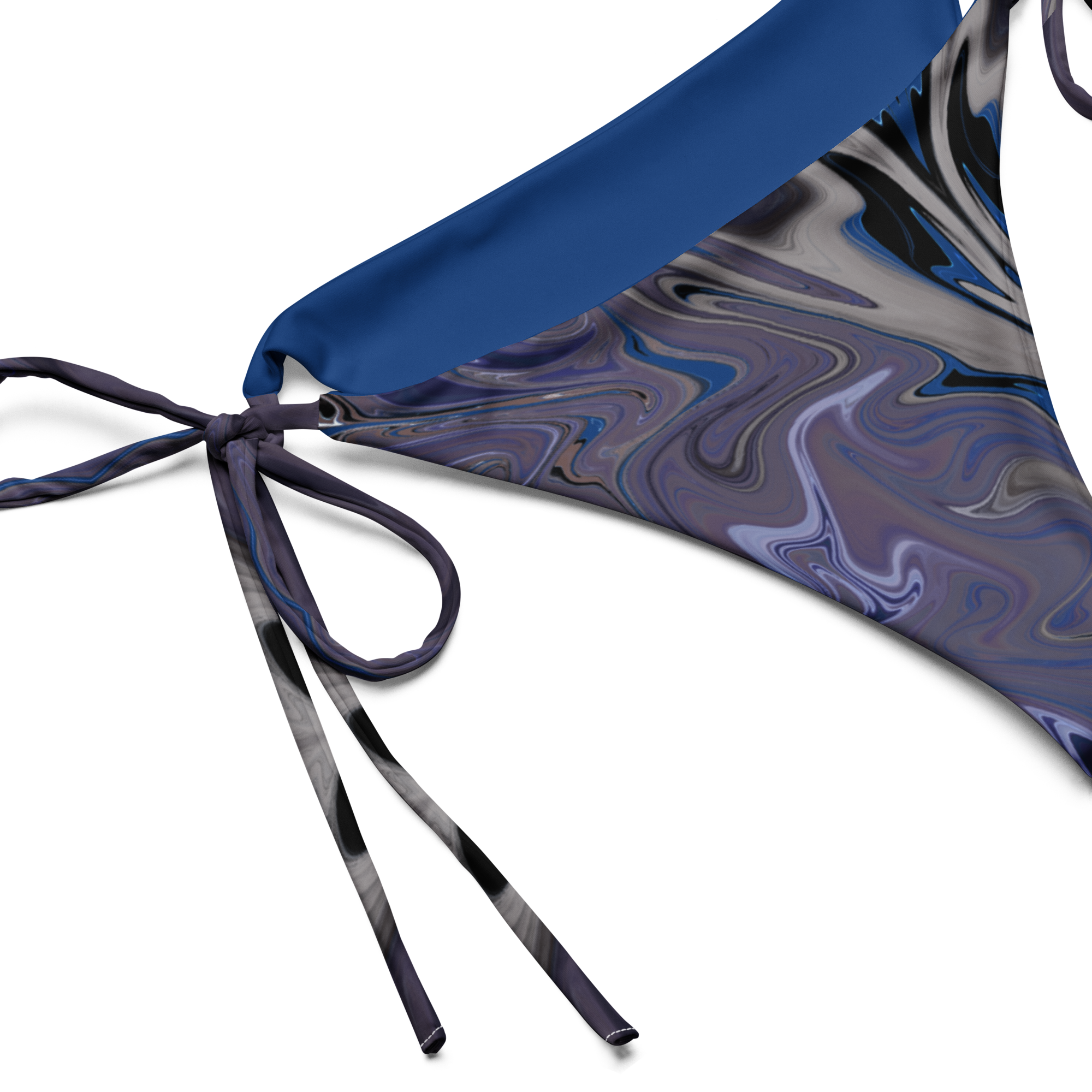 Berry Blues All-Over Print Recycled String Bikini Bottom