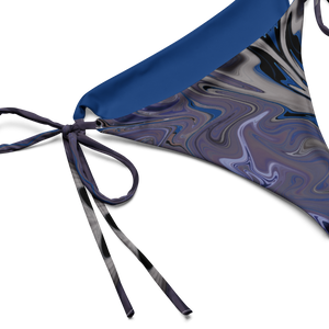 Berry Blues All-Over Print Recycled String Bikini Bottom