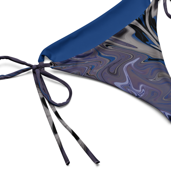 Berry Blues All-Over Print Recycled String Bikini Bottom