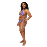 Blue Booberry All-Over Print Recycled String Bikini