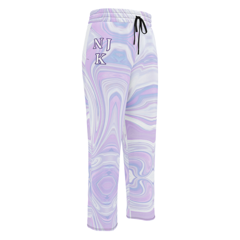 Blue Booberry Wide-Leg Joggers