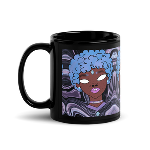 Blue Booberry Black Glossy Mug
