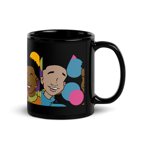 Party In The House Black Glossy Mug