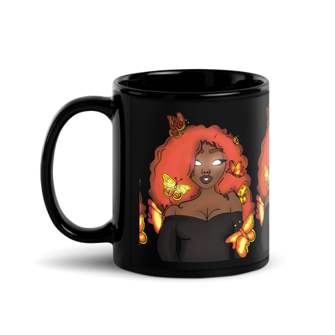 The Za Black Glossy Mug