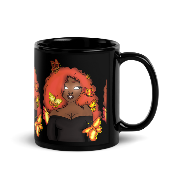 The Za Black Glossy Mug