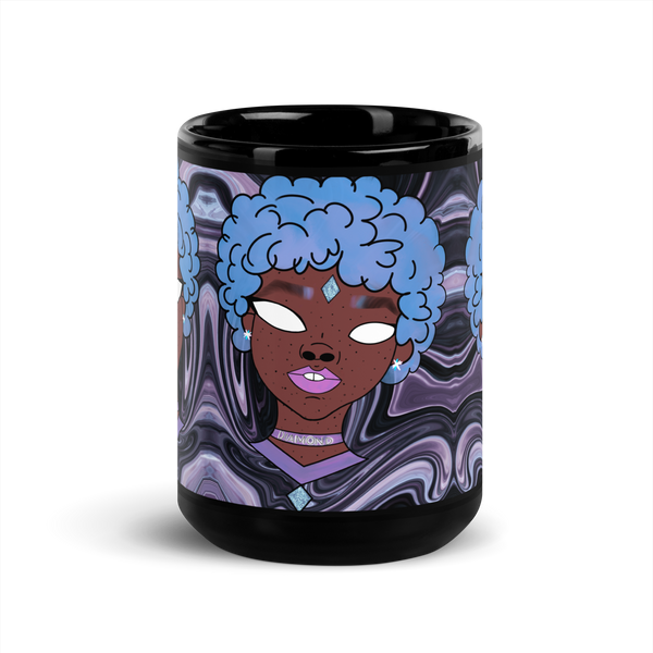 Blue Booberry Black Glossy Mug