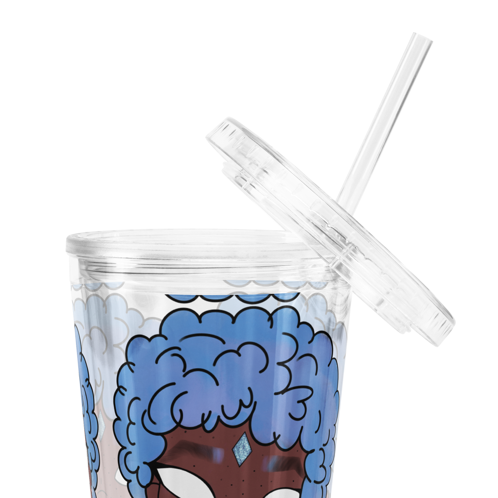 Blue Booberry Clear Plastic Tumbler