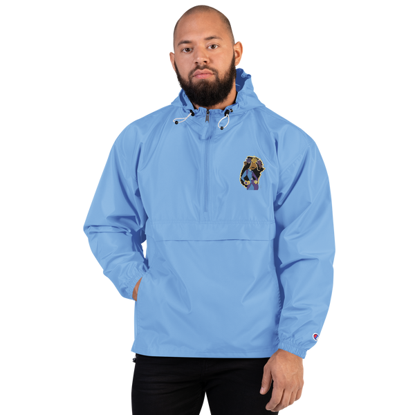 She Goes Embroidered Champion Packable Jacket