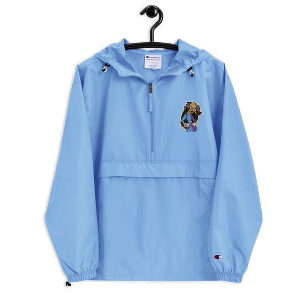 She Goes Embroidered Champion Packable Jacket