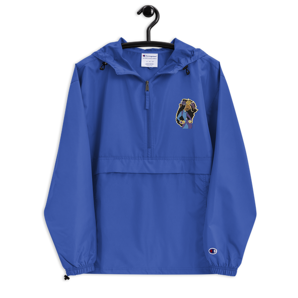 She Goes Embroidered Champion Packable Jacket