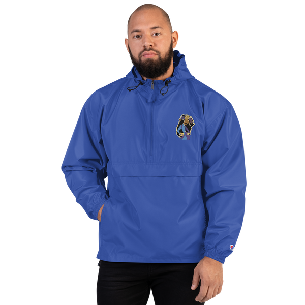 She Goes Embroidered Champion Packable Jacket