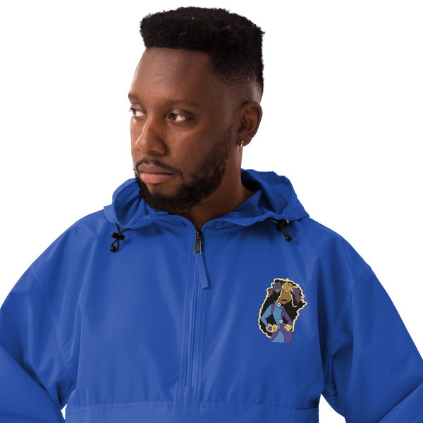 She Goes Embroidered Champion Packable Jacket