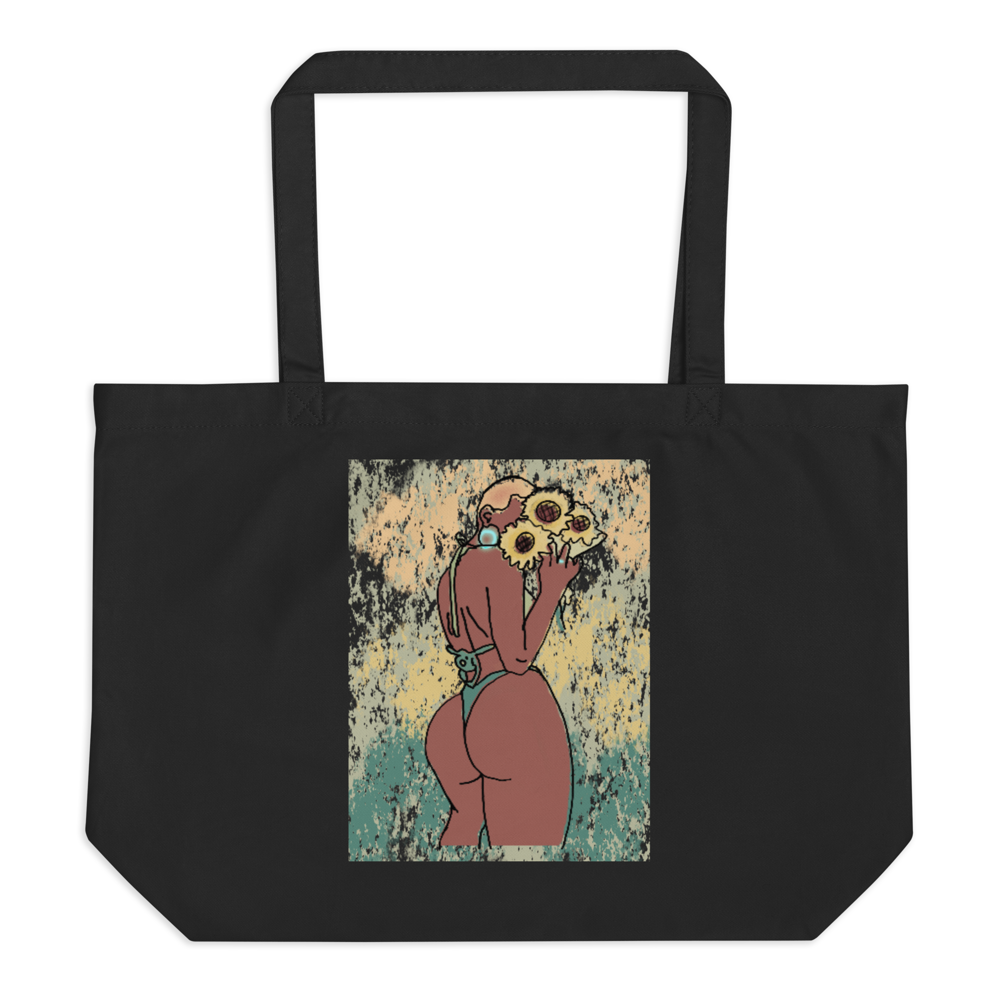 Big Booty Belle Bald Large Organic Tote Bag