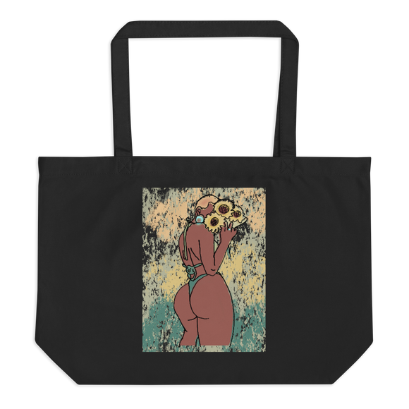Big Booty Belle Bald Large Organic Tote Bag