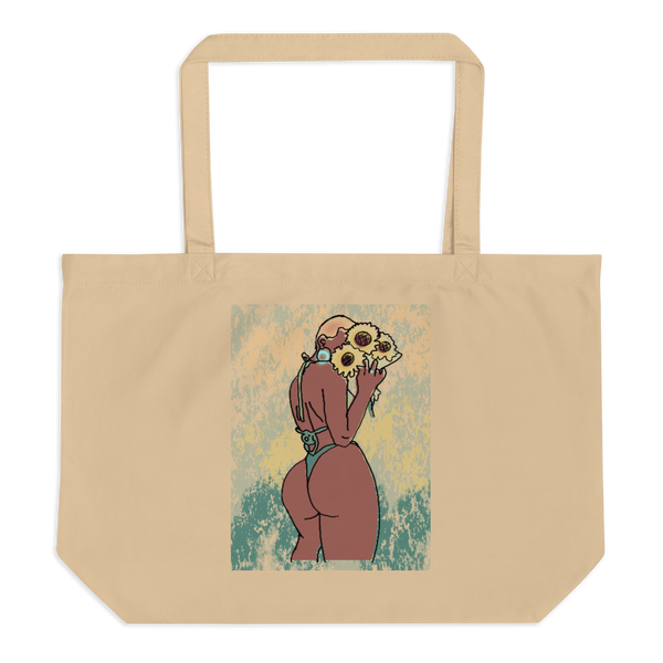 Big Booty Belle Bald Large Organic Tote Bag