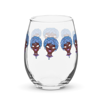 Blue Booberry Stemless Wine Glass