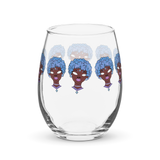 Blue Booberry Stemless Wine Glass