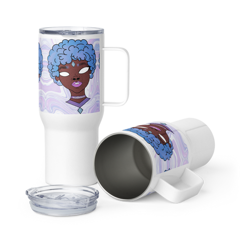 Blue Booberry Travel Mug With A Handle