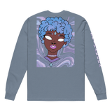 Blue Booberry Garment-Dyed Heavyweight Long-Sleeve Shirt