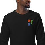 True Pride Unisex Embroidered Organic Raglan Sweatshirt