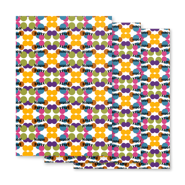Party House Wrapping Paper Sheets