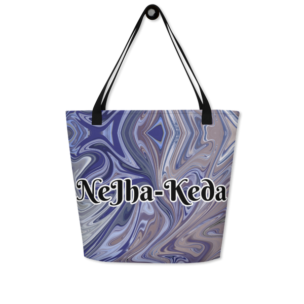 Berry Blues All-Over Print Large Tote Bag