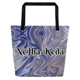 Berry Blues All-Over Print Large Tote Bag