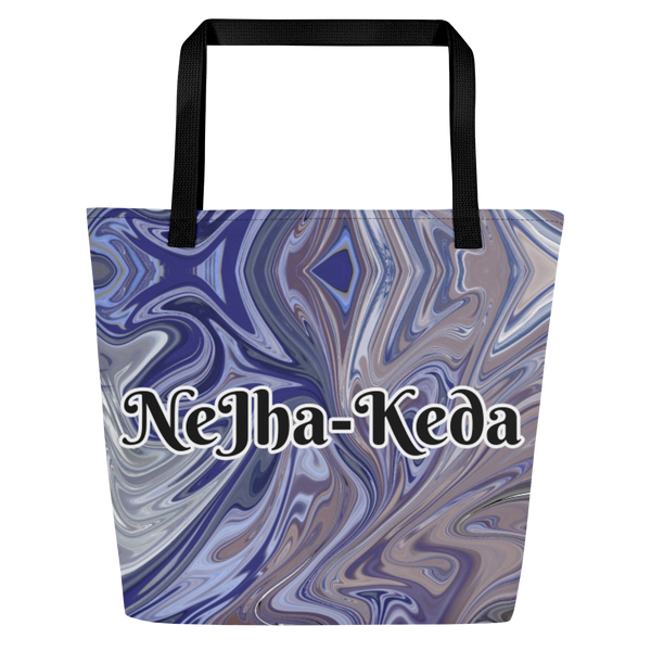 Berry Blues All-Over Print Large Tote Bag
