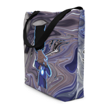 Berry Blues All-Over Print Large Tote Bag
