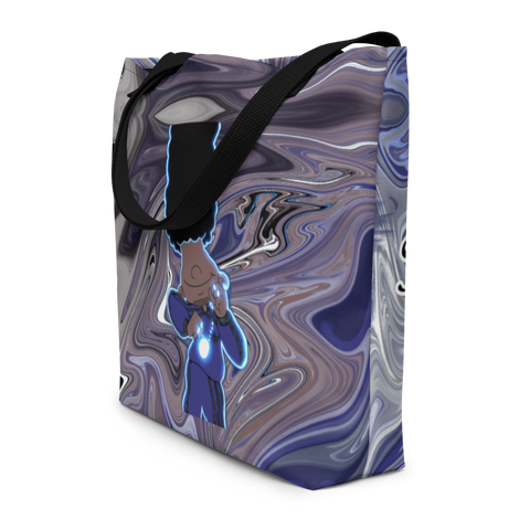 Berry Blues All-Over Print Large Tote Bag