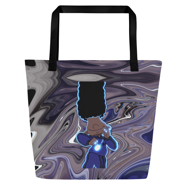 Berry Blues All-Over Print Large Tote Bag