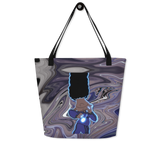 Berry Blues All-Over Print Large Tote Bag