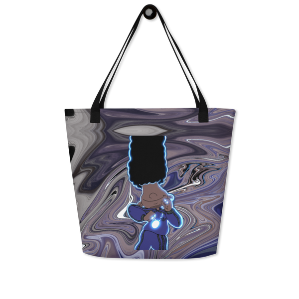 Berry Blues All-Over Print Large Tote Bag
