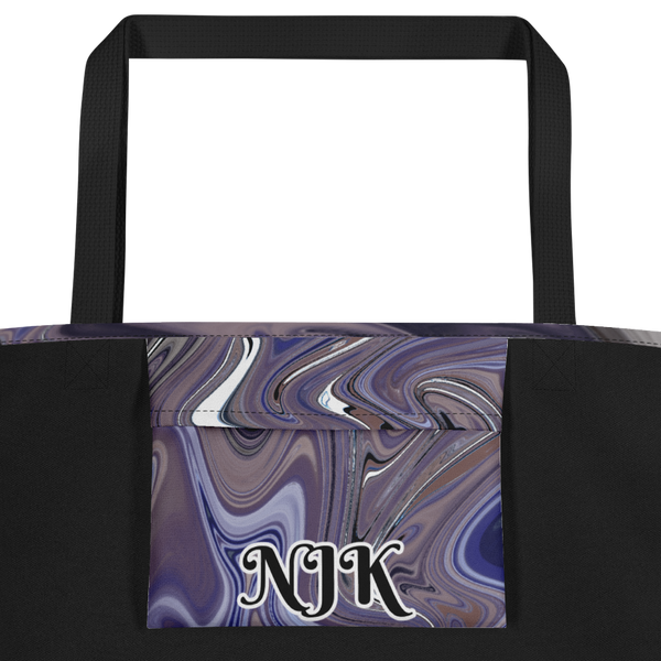Berry Blues All-Over Print Large Tote Bag