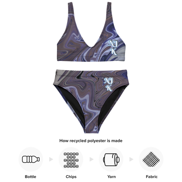 Berry Blues Recycled High-Waisted Bikini