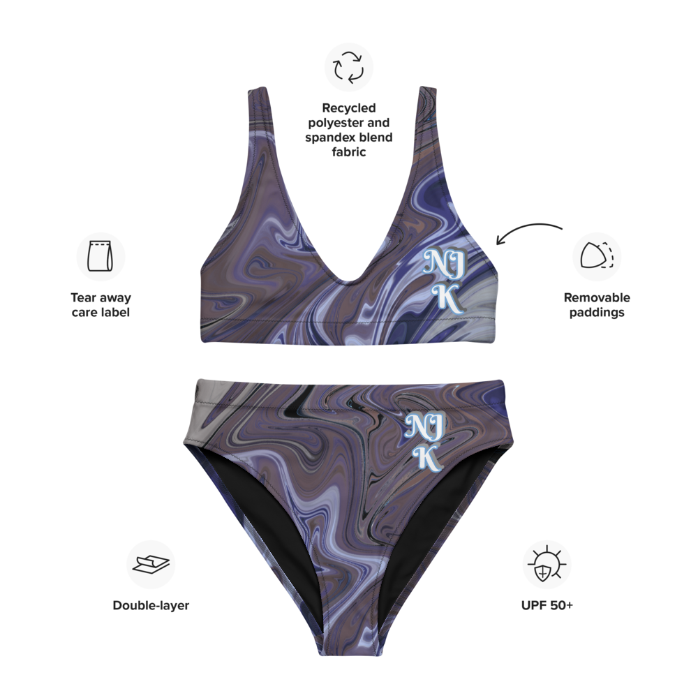 Berry Blues Recycled High-Waisted Bikini