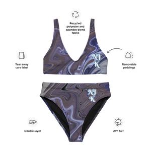 Berry Blues Recycled High-Waisted Bikini