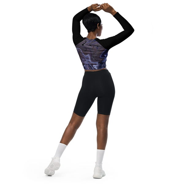 Berry Blues Recycled Long-Sleeve Crop Top